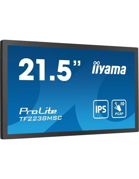 iiyama TF2238MSC-B1 pantalla para PC 53,3 cm (21") 1920 x 1080 Pixeles Full HD LED Pantalla táctil Negro