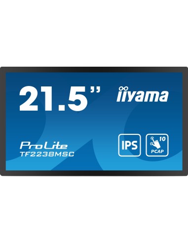 iiyama TF2238MSC-B1 pantalla para PC 53,3 cm (21") 1920 x 1080 Pixeles Full HD LED Pantalla táctil Negro