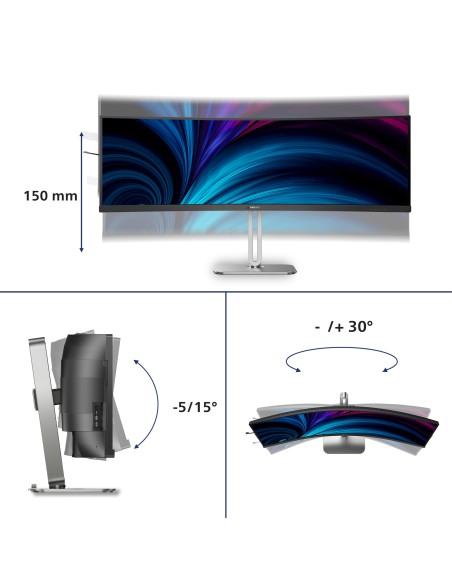 Philips 5000 series 49B2U5900CH 00 pantalla para PC 124 cm (48.8") 5120 x 1440 Pixeles Dual QHD LCD Negro