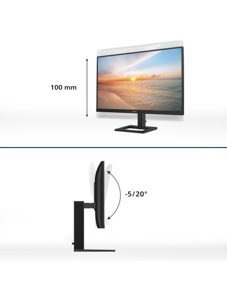 Philips 1000 series 24E1N1300AE 00 pantalla para PC 60,5 cm (23.8") 1920 x 1080 Pixeles Full HD LCD Negro