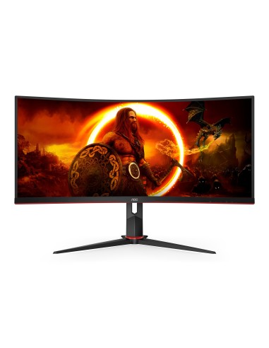 AOC G2 CU34G2XP pantalla para PC 86,4 cm (34") 3440 x 1440 Pixeles UltraWide Quad HD LED Negro, Rojo