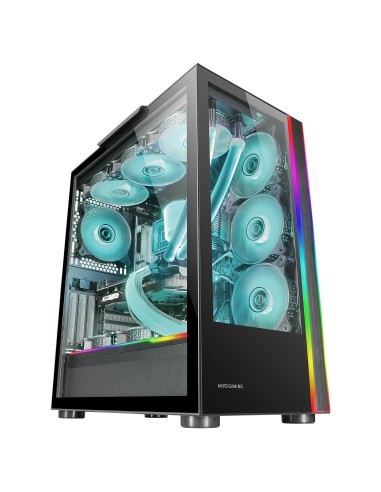 Mars Gaming MC-ULT, Caja Gaming Custom XXL E-ATX, Doble Cristal Templado 90º Sin Marco + Puerta Lateral, Soporte Completo