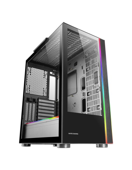 Mars Gaming MC-ULT, Caja Gaming Custom XXL E-ATX, Doble Cristal Templado 90º Sin Marco + Puerta Lateral, Soporte Completo