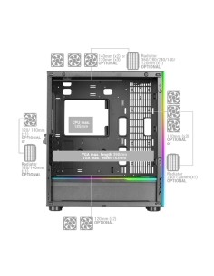 Mars Gaming MC-ULT, Caja Gaming Custom XXL E-ATX, Doble Cristal Templado 90º Sin Marco + Puerta Lateral, Soporte Completo 2