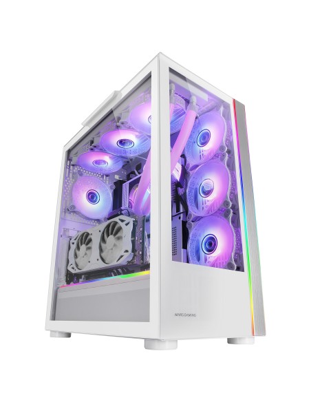 Mars Gaming MC-ULT, Caja Gaming Custom XXL E-ATX, Doble Cristal Templado 90º Sin Marco + Puerta Lateral, Soporte Completo
