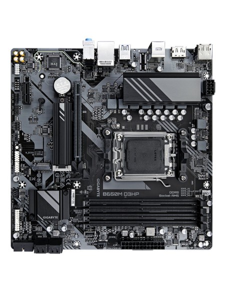 GIGABYTE B650M D3HP Placa base - AMD Ryzen serie 9000, VRM de 5+2+2 fases, hasta 7600 MHz DDR5 (OC), 2xPCIe 4.0 M.2, LAN 2,5