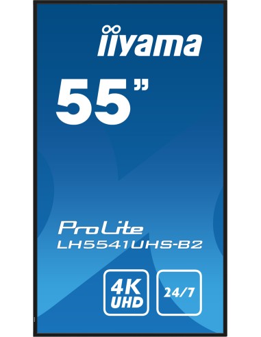 iiyama LH5541UHS-B2 pantalla de señalización Diseño de quiosco 138,7 cm (54.6") LCD 500 cd   m² 4K Ultra HD Negro Procesador