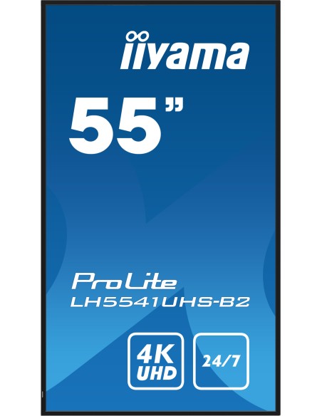 iiyama LH5541UHS-B2 pantalla de señalización Diseño de quiosco 138,7 cm (54.6") LCD 500 cd   m² 4K Ultra HD Negro Procesador