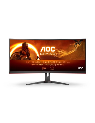 AOC G2 CU34G2XE BK pantalla para PC 86,4 cm (34") 3440 x 1440 Pixeles Wide Quad HD LCD Negro, Rojo