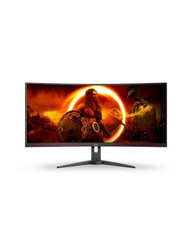 AOC G2 CU34G2XE BK pantalla para PC 86,4 cm (34") 3440 x 1440 Pixeles Wide Quad HD LCD Negro, Rojo