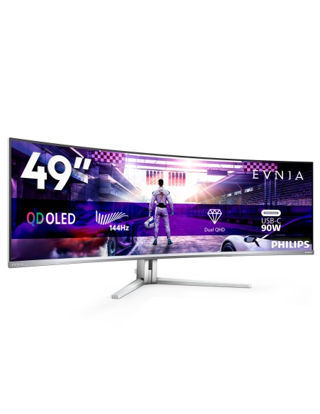 Philips Evnia 8000 49M2C8900L 00 pantalla para PC 124,2 cm (48.9") 5120 x 1440 Pixeles Dual QHD QD-OLED Blanco