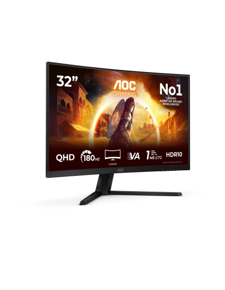 AOC G4 CQ32G4VE pantalla para PC 80 cm (31.5") 2560 x 1440 Pixeles Quad HD LCD Negro, Gris
