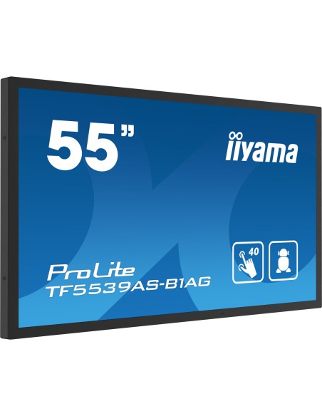 iiyama TF5539AS-B1AG pantalla de señalización Diseño de quiosco 138,7 cm (54.6") LED 435 cd   m² 4K Ultra HD Negro Pantalla