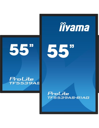 iiyama TF5539AS-B1AG pantalla de señalización Diseño de quiosco 138,7 cm (54.6") LED 435 cd   m² 4K Ultra HD Negro Pantalla
