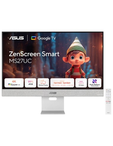 ASUS ZenScreen Smart Monitor MS27UC pantalla para PC 68,6 cm (27") 3840 x 2160 Pixeles 4K Ultra HD LCD Gris