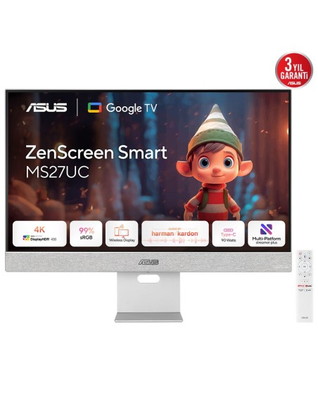 ASUS ZenScreen Smart Monitor MS27UC pantalla para PC 68,6 cm (27") 3840 x 2160 Pixeles 4K Ultra HD LCD Gris