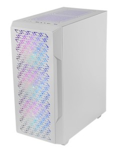 Mars Gaming MC-GEO, Caja Gaming ATX, 4x Ventiladores FRGB Rainbow 12cm, Panel Frontal Mesh Geométrico, Ventana Lateral Cristal 2