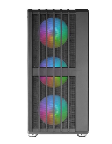 Mars Gaming MC-VAULT, Caja Gaming ATX, 4x Ventiladores ARGB 120mm, Panel Frontal Mesh con Diseño Vertical, Ventana Lateral