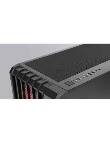 Mars Gaming MC-VAULT, Caja Gaming ATX, 4x Ventiladores ARGB 120mm, Panel Frontal Mesh con Diseño Vertical, Ventana Lateral