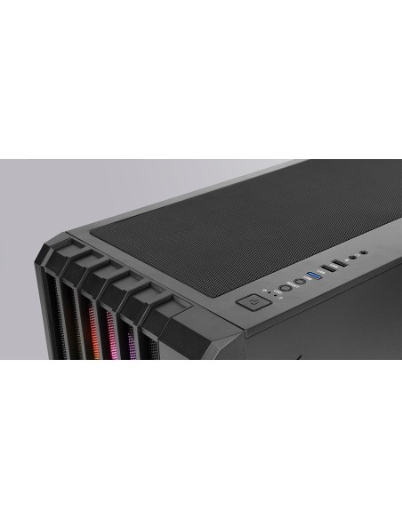 Mars Gaming MC-VAULT, Caja Gaming ATX, 4x Ventiladores ARGB 120mm, Panel Frontal Mesh con Diseño Vertical, Ventana Lateral