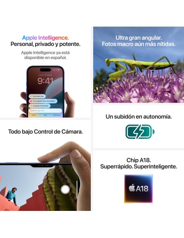 Apple iPhone 16 Plus 17 cm (6.7") SIM doble iOS 18 5G USB Tipo C 256 GB Verde azulado