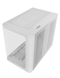 Mars Gaming MC-FUSION, Caja Gaming ATX, Ventana Lateral Completa y Frontal Curvo Cristal Templado Continuo, Semitorre PC Doble