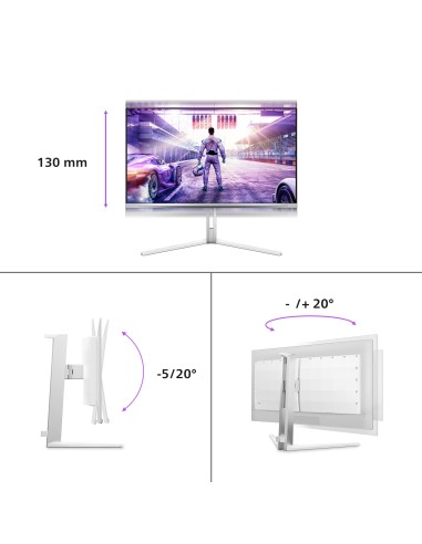 Philips Evnia 8000 27M2N8500 00 pantalla para PC 67,3 cm (26.5") 2560 x 1440 Pixeles Quad HD QD-OLED Blanco