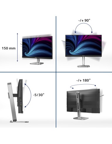 Philips 27B2U4601 00 pantalla para PC 68,6 cm (27") 2560 x 1440 Pixeles Quad HD LCD Gris