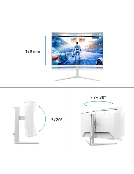 Philips Evnia 5000 32M2C5501 00 pantalla para PC 80 cm (31.5") 2560 x 1440 Pixeles Quad HD LCD Blanco