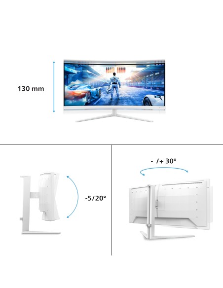 Philips Evnia 5000 34M2C5501A 00 pantalla para PC 86,4 cm (34") 3440 x 1440 Pixeles Wide Quad HD LCD Blanco