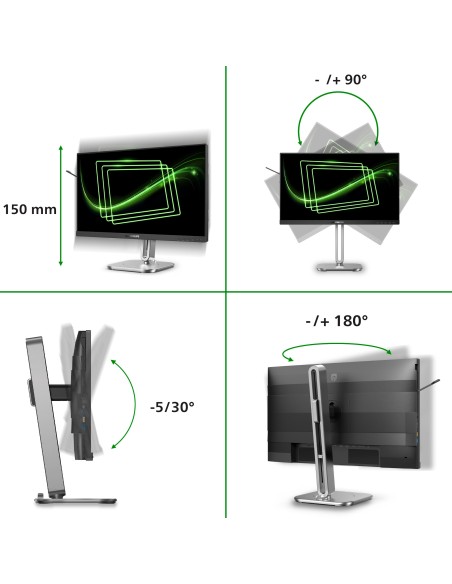 Philips 5000 series 24B2G5301 00 pantalla para PC 60,5 cm (23.8") 1920 x 1080 Pixeles Full HD LCD Negro