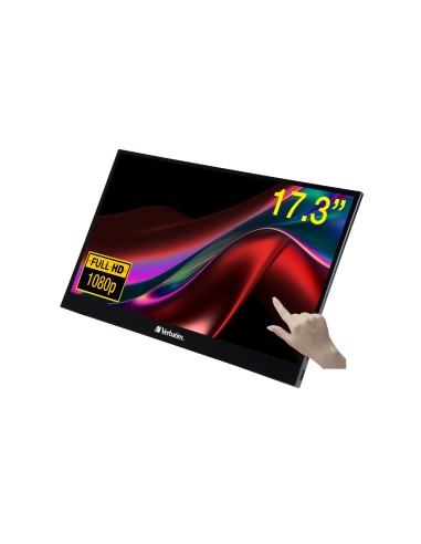 Verbatim 49593 pantalla para PC 43,9 cm (17.3") 1920 x 1080 Pixeles Full HD LCD Pantalla táctil Negro