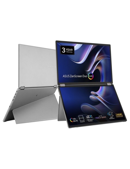 ASUS ZenScreen Duo OLED MQ149CD pantalla para PC 35,6 cm (14") 1920 x 1200 Pixeles WUXGA Plata