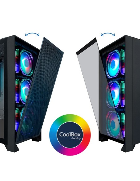 CoolBox GAMING CAJA ATX GE2000 DUALVIEW USB-C 3.2 GEN1 + 4 VENT.ARGB FRONTAL CRISTAL REJILLA
