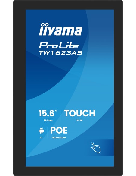 iiyama TW1623AS-B3P pantalla para PC 39,6 cm (15.6") 1920 x 1080 Pixeles Full HD LED Pantalla táctil Negro