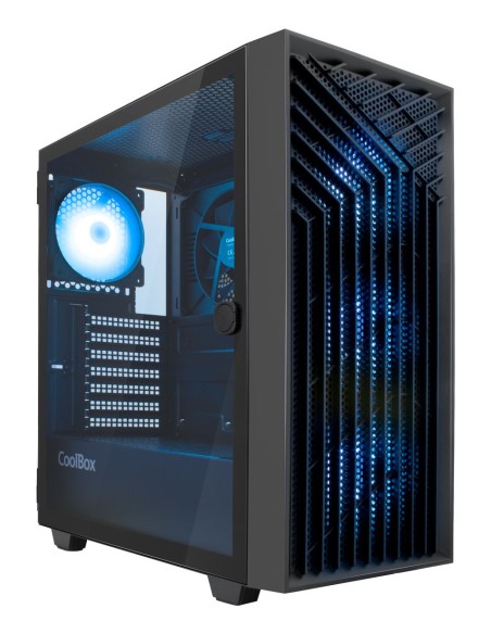 CoolBox GAMING CAJA ATX GA300 GRIDLINE ARGB BLACK USB-C 3.2 GEN1 SIN FTE + 5 VENTILADORES