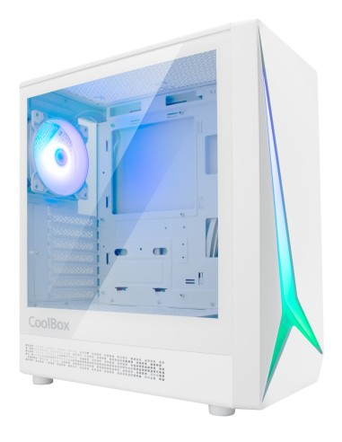 CoolBox GAMING CAJA ATX GA450 STARLIGHT WHITE ARGB USB-C 3.2 GEN1 SIN FTE + 1 VENTILADOR