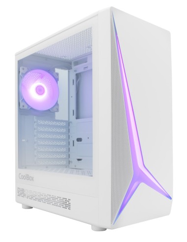 CoolBox GAMING CAJA ATX GA450 STARLIGHT WHITE ARGB USB-C 3.2 GEN1 SIN FTE + 1 VENTILADOR