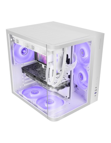 Mars Gaming MC-CURVW Midi Tower Negro, Blanco