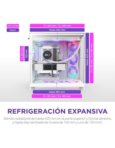NZXT H9 Flow RGB+ Midi Tower Blanco