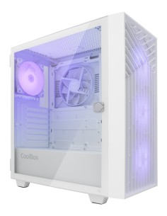 CoolBox GAMING CAJA ATX GA300 GRIDLINE ARGB WHITE USB-C 3.2 GEN1 SIN FTE + 5 VENTILADORES