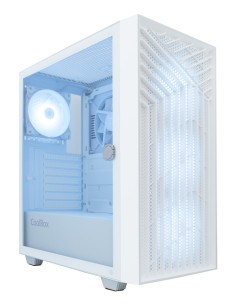 CoolBox GAMING CAJA ATX GA300 GRIDLINE ARGB WHITE USB-C 3.2 GEN1 SIN FTE + 5 VENTILADORES 2