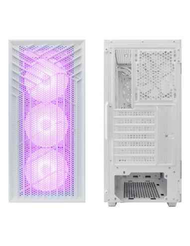 CoolBox GAMING CAJA ATX GA300 GRIDLINE ARGB WHITE USB-C 3.2 GEN1 SIN FTE + 5 VENTILADORES