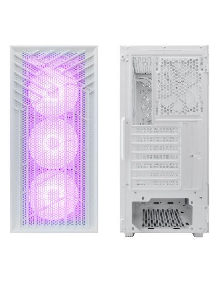 CoolBox GAMING CAJA ATX GA300 GRIDLINE ARGB WHITE USB-C 3.2 GEN1 SIN FTE + 5 VENTILADORES