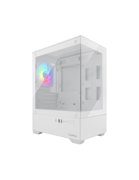 CoolBox Gaming Caja MATX GM200 Vision Lite Blanca USB-C 3.2 Gen1 Sin Fte + 1 Vent. ARGB