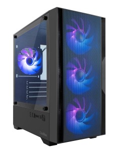 CoolBox Gaming caja MATX GM220 fusion negra mesh USB-C 3.2 gen1 sin fte+ 4 vent. ARGB 2