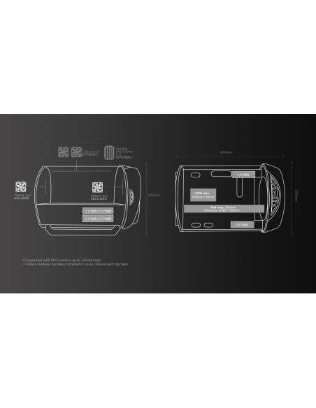 Mars Gaming MC-CYLONW Mini Tower Blanco
