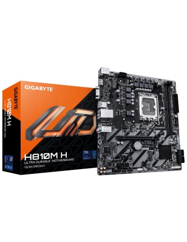 GIGABYTE H810M H Placa base - Procesadores Intel Core Ultra (Serie 2), VRM de 4+1+2 fases, hasta 6400 MHz DDR5, 1xPCIe 4.0 M.2,