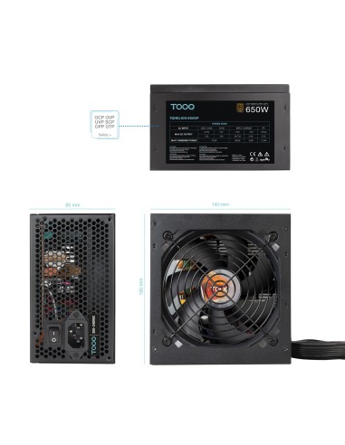 TooQ Fuente de Alimentación ATX 650W APFC 80Plus Bronze