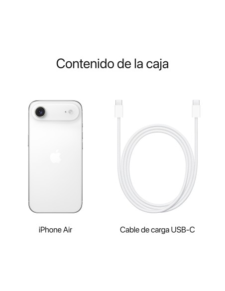 Apple iPhone Air 16,5 cm (6.5") SIM doble iOS 26 5G USB Tipo C 512 GB Blanco